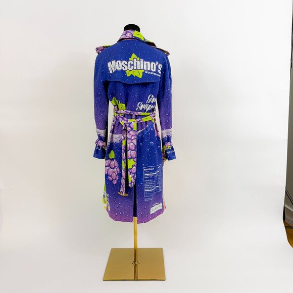 RARE MOSCHINO RUNWAY 2015 POP ART BOTTLE CAP TRENCH COAT MULTI COLOR WITH BUTTON - Picture 6 of 14